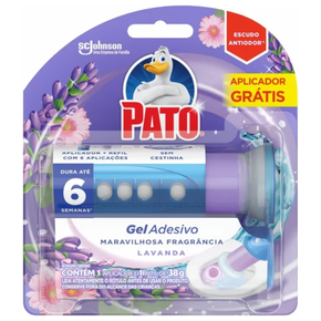 02 gel adesivo aplicador refil com 6 aplicacoes pato lavanda