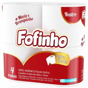 02 papel higienico folha dupla fofinho 4 rolos de 30m