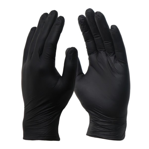 01 luvas nitrilicas preta sem po caixa 100un bompack